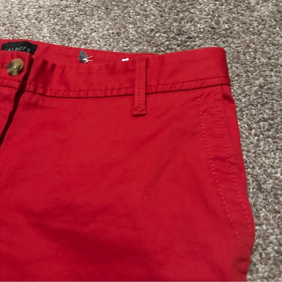 Talbots Red Relaxed Chino Short 7” Seersucker Cuffs Women’s Size 2 Preppy NWOT - Picture 5 of 16